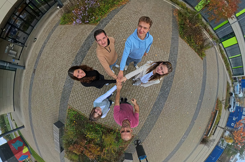 Gruppenbild von oben (Fisheye Style)