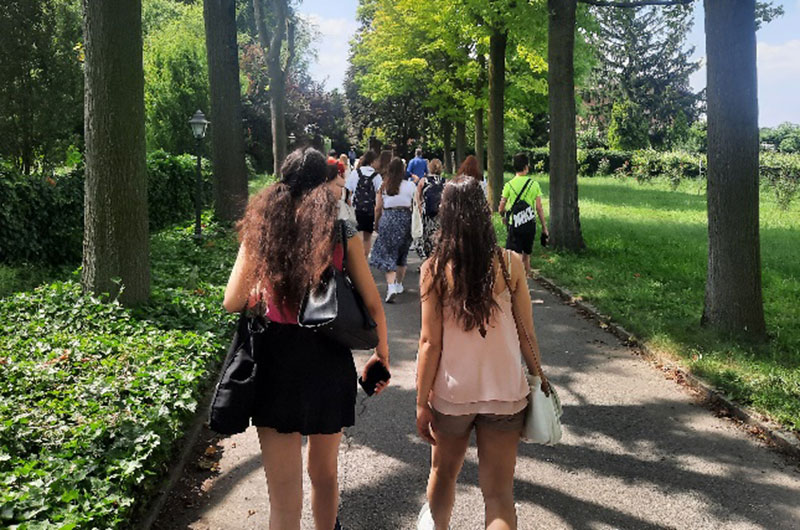Schülergruppe in Italien